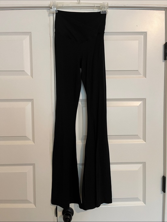 aerie Pants - aerie Black crossover High-Waist Flare Leg Yoga‎ Pants